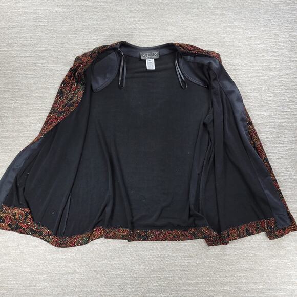 Vtg Alex Evenings Tank Jacket Set XL Paisley Slinky Glitter Mother Of The Bride - Picture 3 of 16